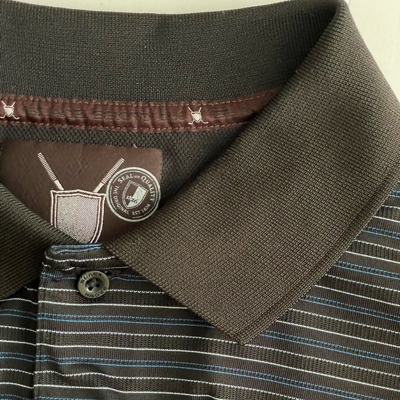 Golf performance Men's Black/Gray/ Blue Polo Sz M - Picture 9 of 9